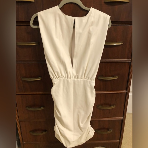 Amanda Uprichard Clifton Dress Faux Leather in Cream - Picture 7 of 8